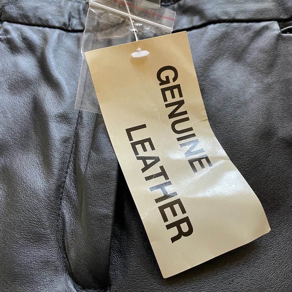 genuine Leather bootcut pants, size 16, NWT f